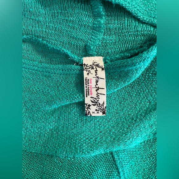 FREE PEOPLE Intimately Weekend Snuggle Turtleneck Shirt Top Blouse Emerald Kelly - Picture 12 of 15